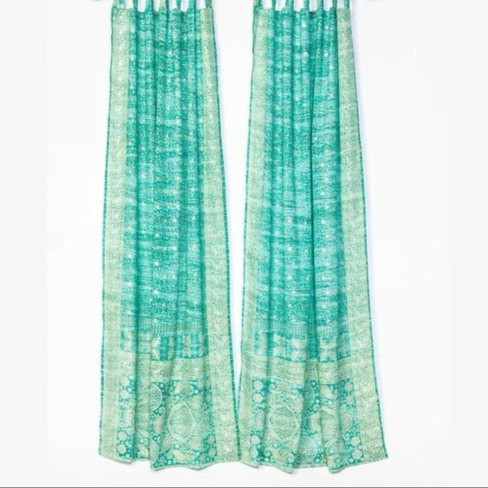 Handcrafted Artisan Boho Sari Curtains, Bed Canopy, Window Treatments Tapestry